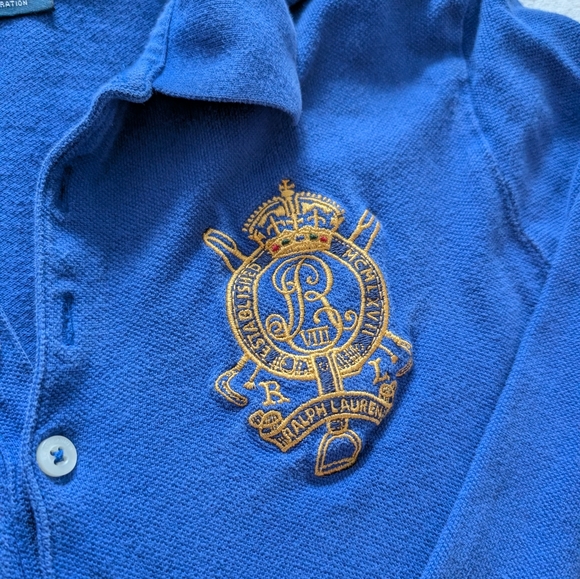 Ralph Lauren Crest Logo Long Sleeve Skinny Polo Prep Women's Size M 100% Cotton - Picture 8 of 8